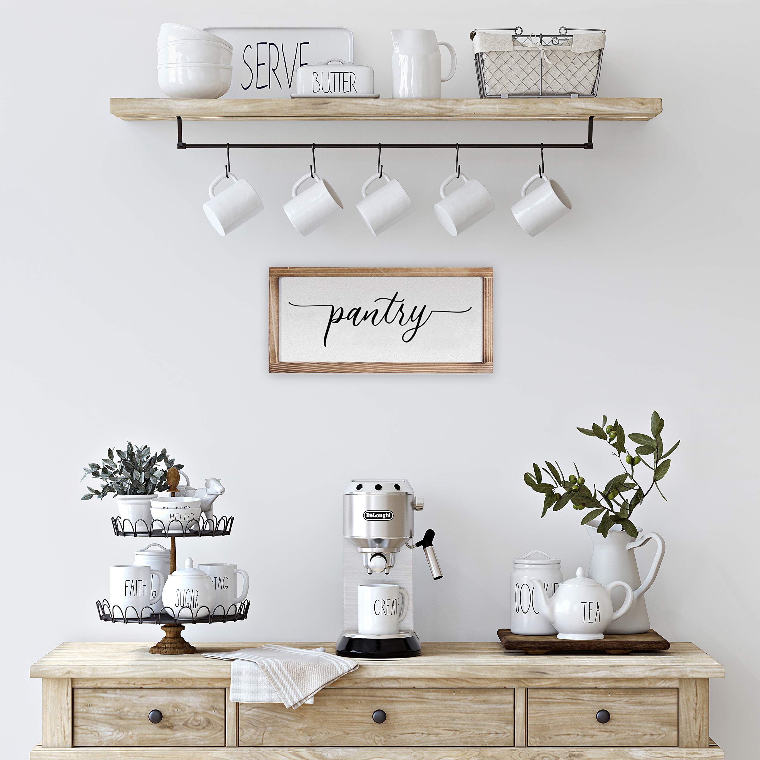 Pantry Signs For Kitchen 8x17 Inch, Rustic Pantry Sign Decor, Farmhouse