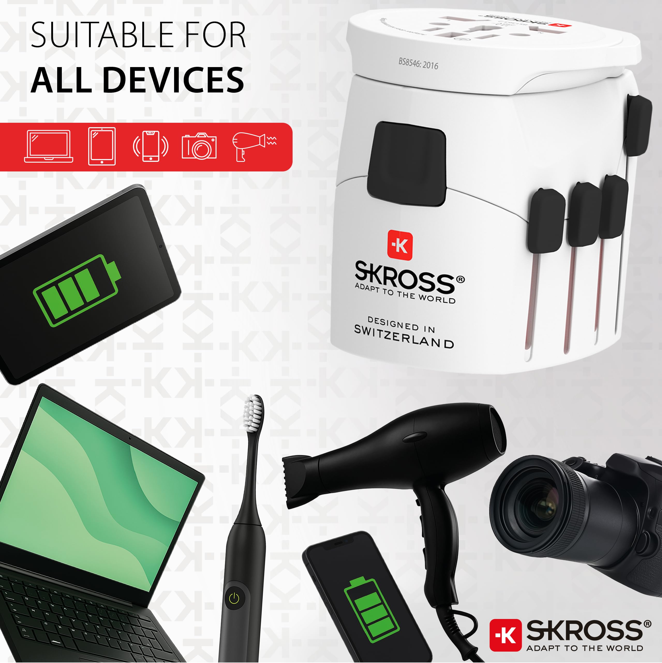 SKROSS Pro+ - Adattatore da viaggio USB AC30PD