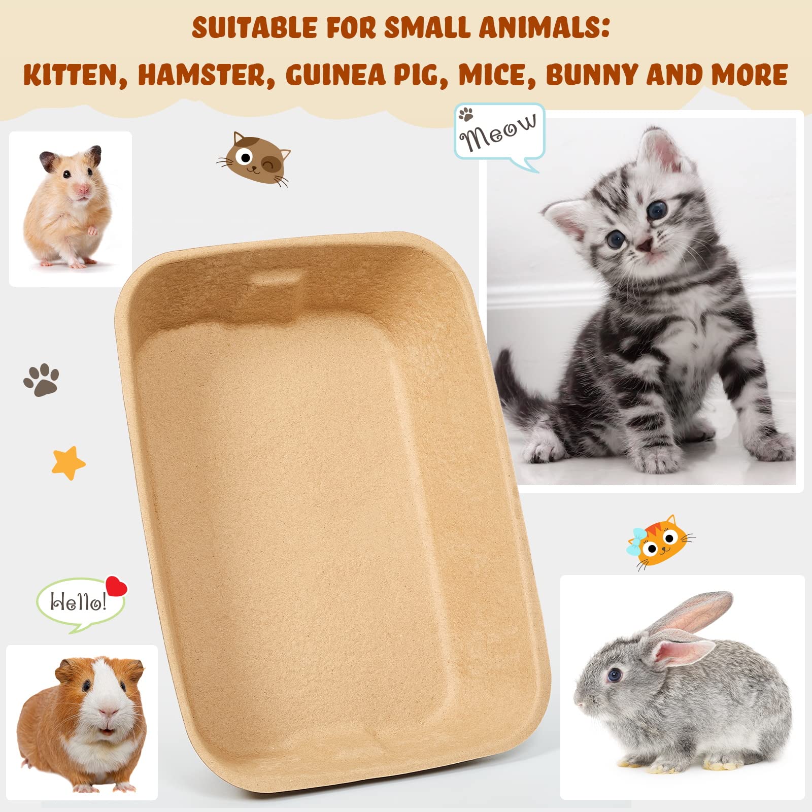 Lettiera usa e getta per gatti usa e getta, 15 pezzi, per interni ed esterni, piccoli animali, gatti, criceti, porcellini d'India, topi, coniglietti e altro ancora, 45 x 25 x 9 cm