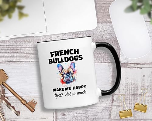 Miniatura 2 de Casitika Regalos de bulldog francés. Taza de café Frenchie de 11 onzas. Taza de bulldog francés para mamá o papá. Taza divertida con arte de perro