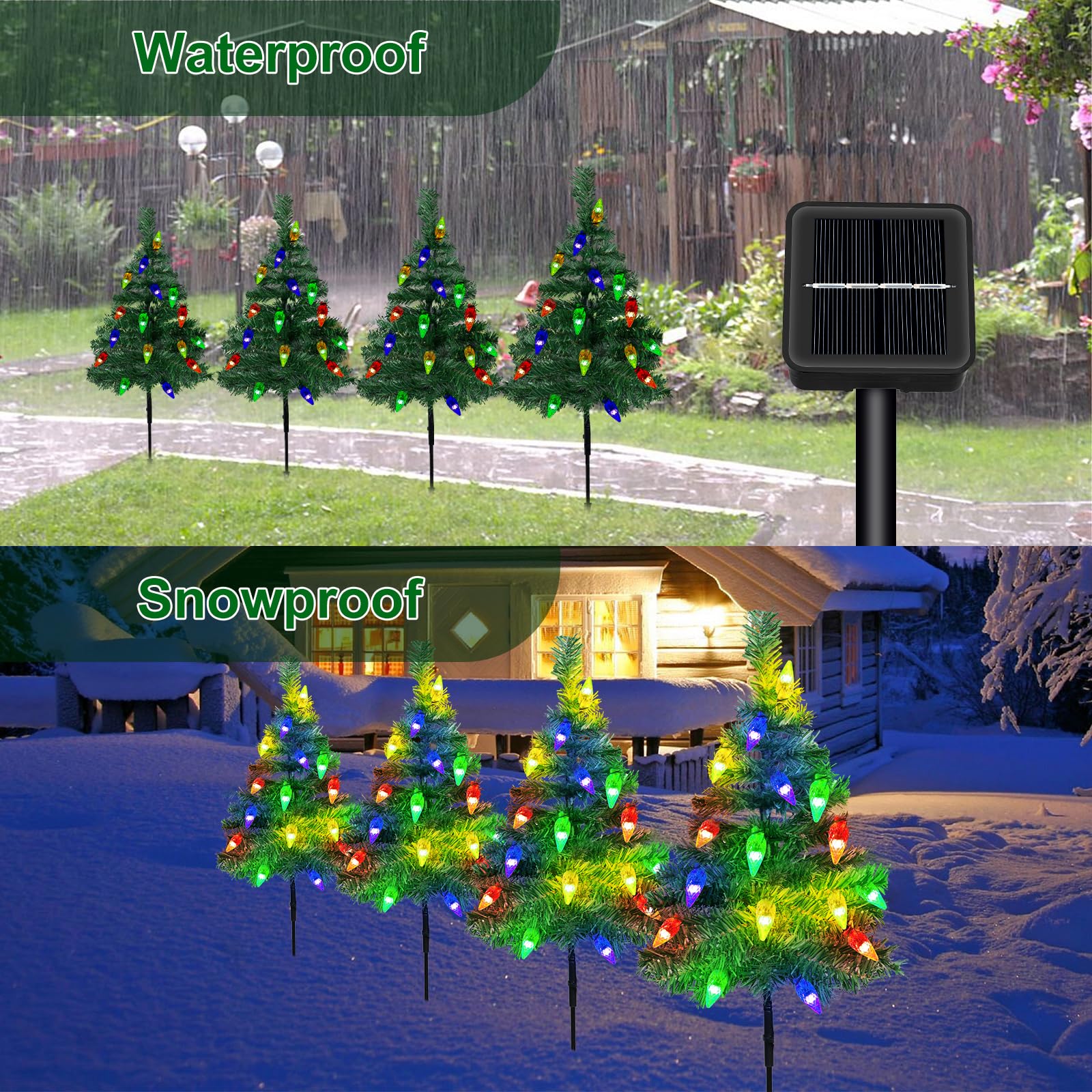 Sfere LED, decorazioni natalizie per esterno con pannello solare
