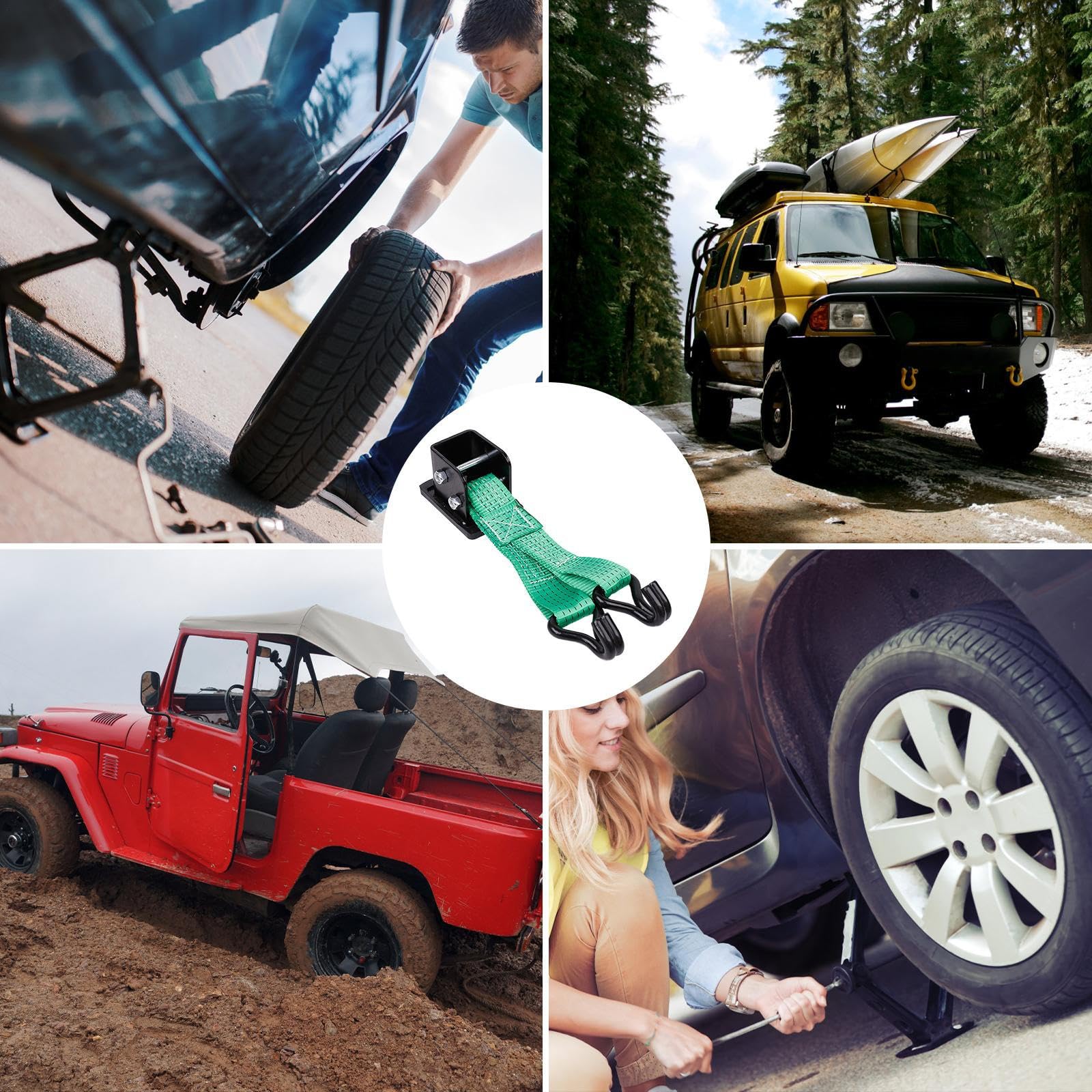 Dispositivo di sollevamento pneumatici a labbro generico per Canvas Jack | Cambiamento Il cric, Indispensabile Road Trip losfort per camion, SUV e minivan
