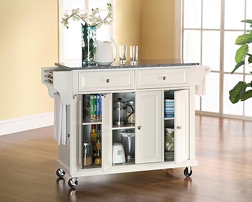 Miniatura 4 de Crosley Furniture isla de cocina con ruedas, Madera, Blanco