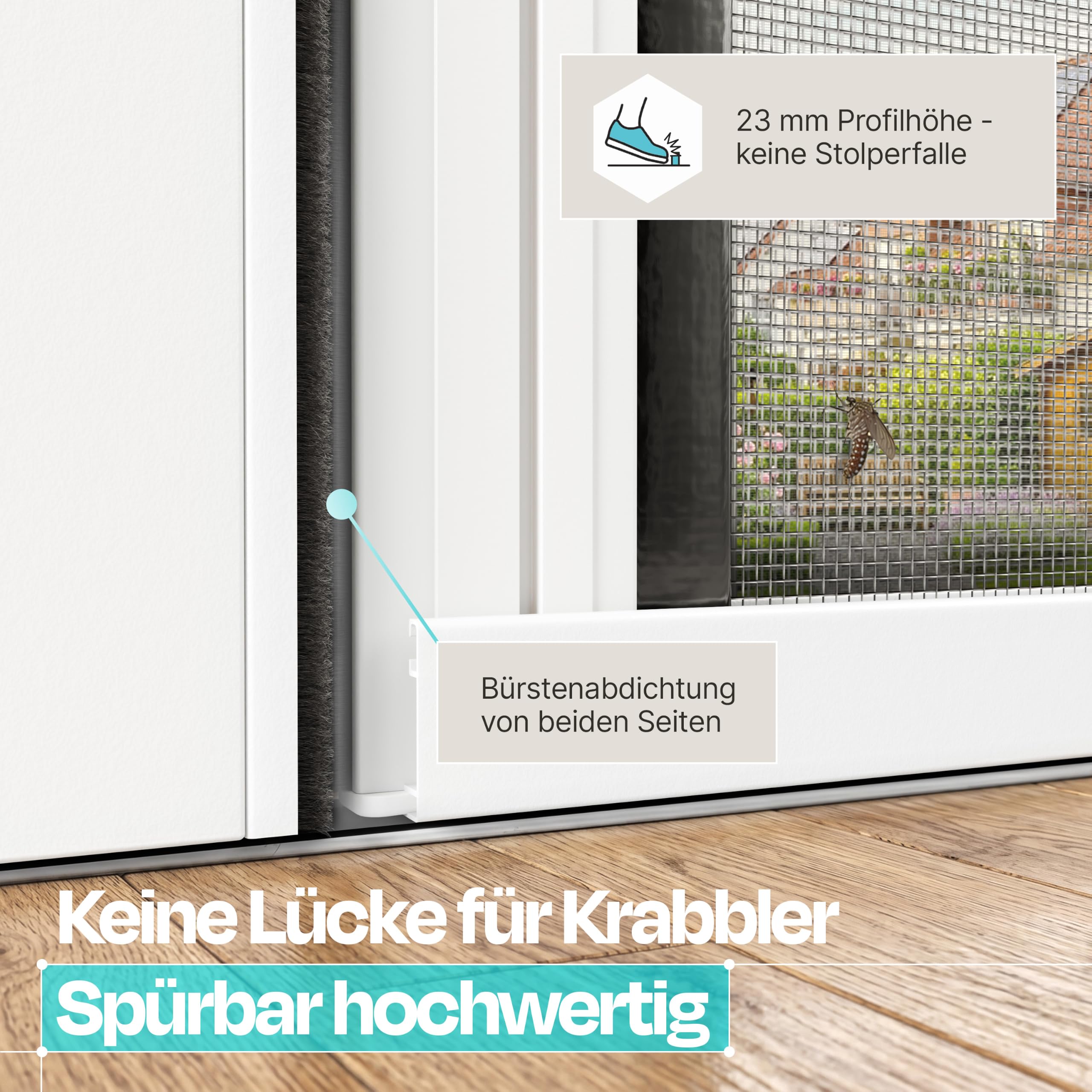 APANA Fliegengitter Tür ausziehbar Insektenschutz für Balkon & Terrassentür | Zuschneidbar bis 170x240 cm, Fiberglasgewebe, Alurahmen, schützt vor Mücken & Fliegen, einfache Montage, Anthrazit