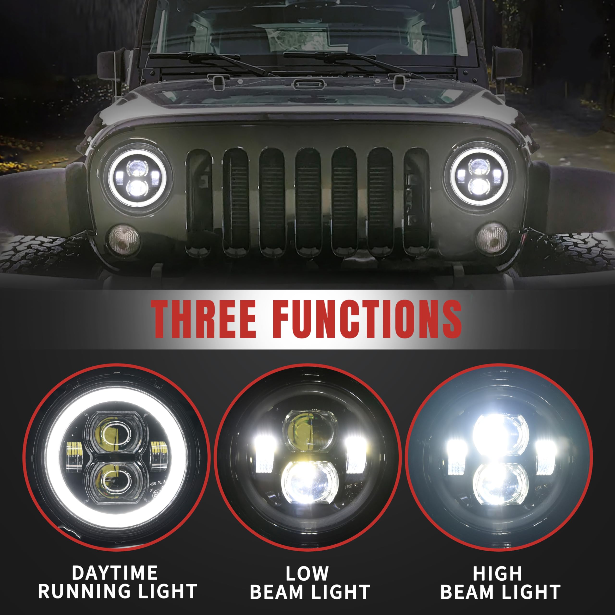 Amazon | KEWISAUTO 9インチ LED ヘッドライト ジープ ラングラー JL
