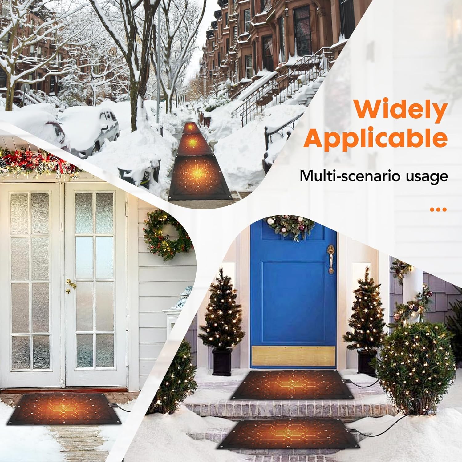 10 x 30in Heated Outdoor Mats,Snow Melting Mats,Heated Walkway Mats for Winter,Heated Sidewalk Mats,Electric Snow Melting Mats for Decks(1pcs)