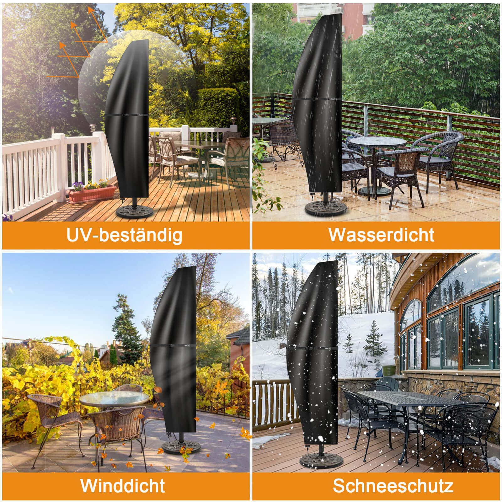 Tavaler Pokrowiec ochronny na parasol przeciwsłoneczny 3-4 M (280 cm)