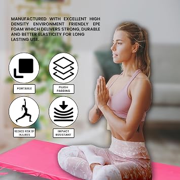 MAXSTRENGTH ® Tri Folding Mat 2 Thick Foam Exercise Gym Fitness 6ft X 2ft Multi Purpose Camping Gymnastics Pilates Physio Mats