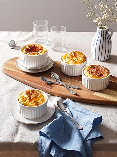 Vista 27 de LE TAUCI - Juego de 6 ramekins de 4 onzas para suflé, salsas de inmersión, pudín, set de 6