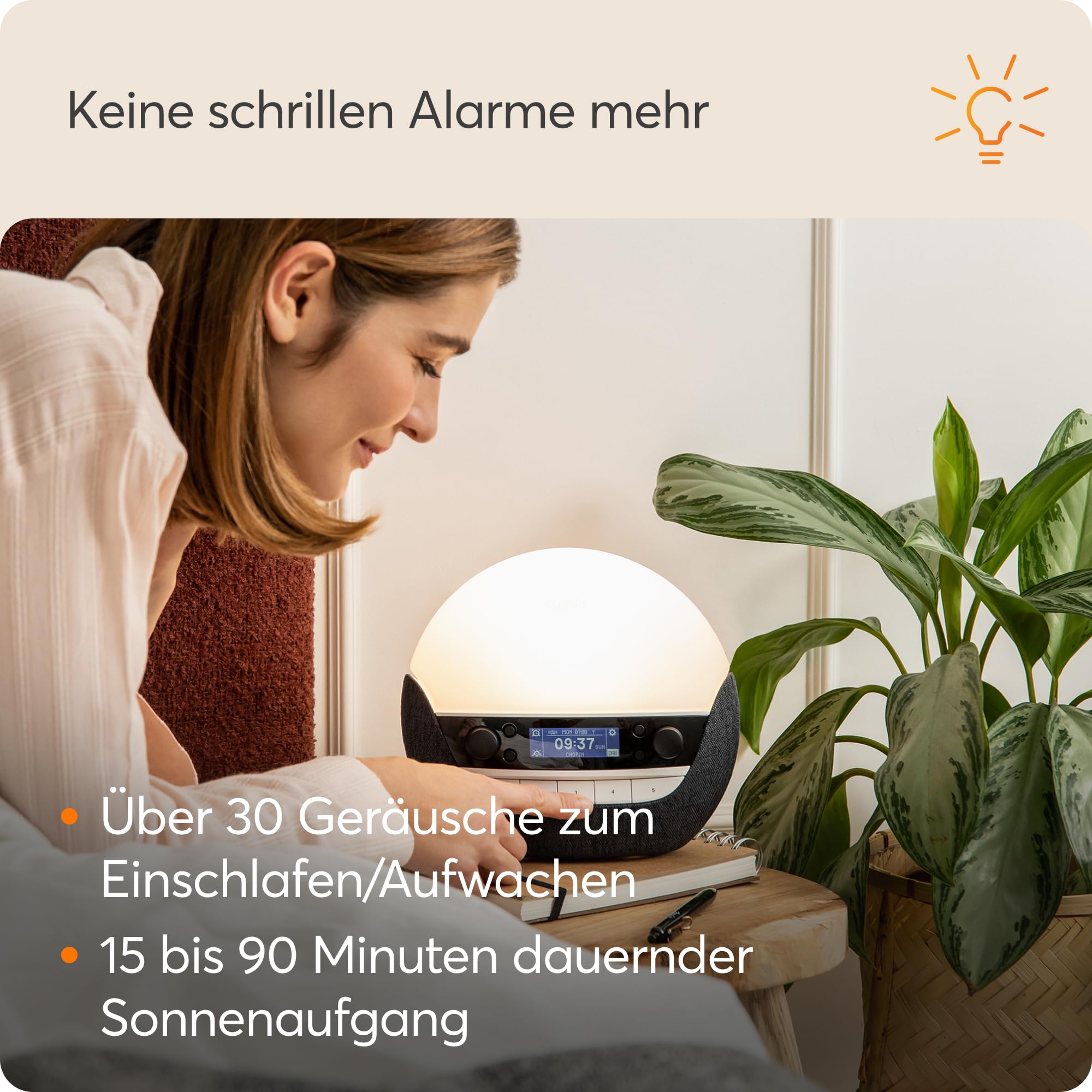 Lumie Bodyclock Luxe 750DAB Lichtwecker DAB-Radio Bluetooth Lautsprecher Wenig Blaulicht