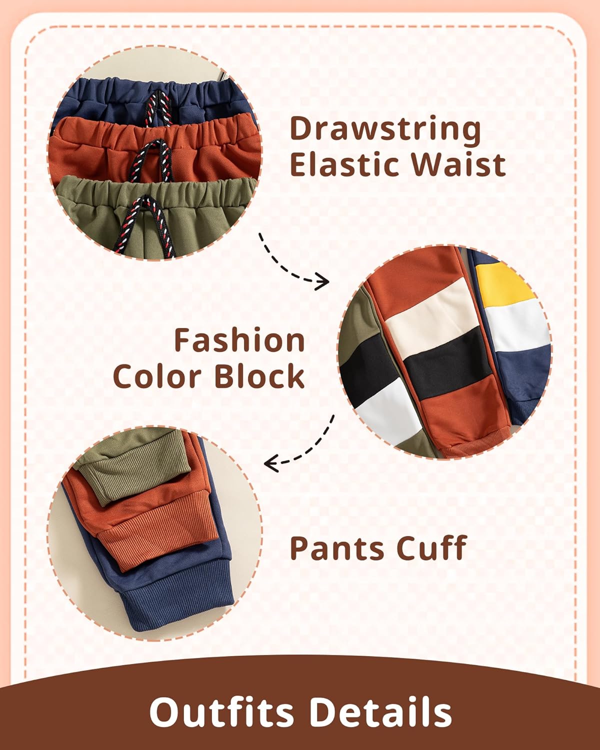 Toddler Boy Pants Fall Winter 2T 3T 4T 5T Little Kids Boy Sweatpants 3 Pack Drawstring Elastic Pants Size 6 7 - Image 5