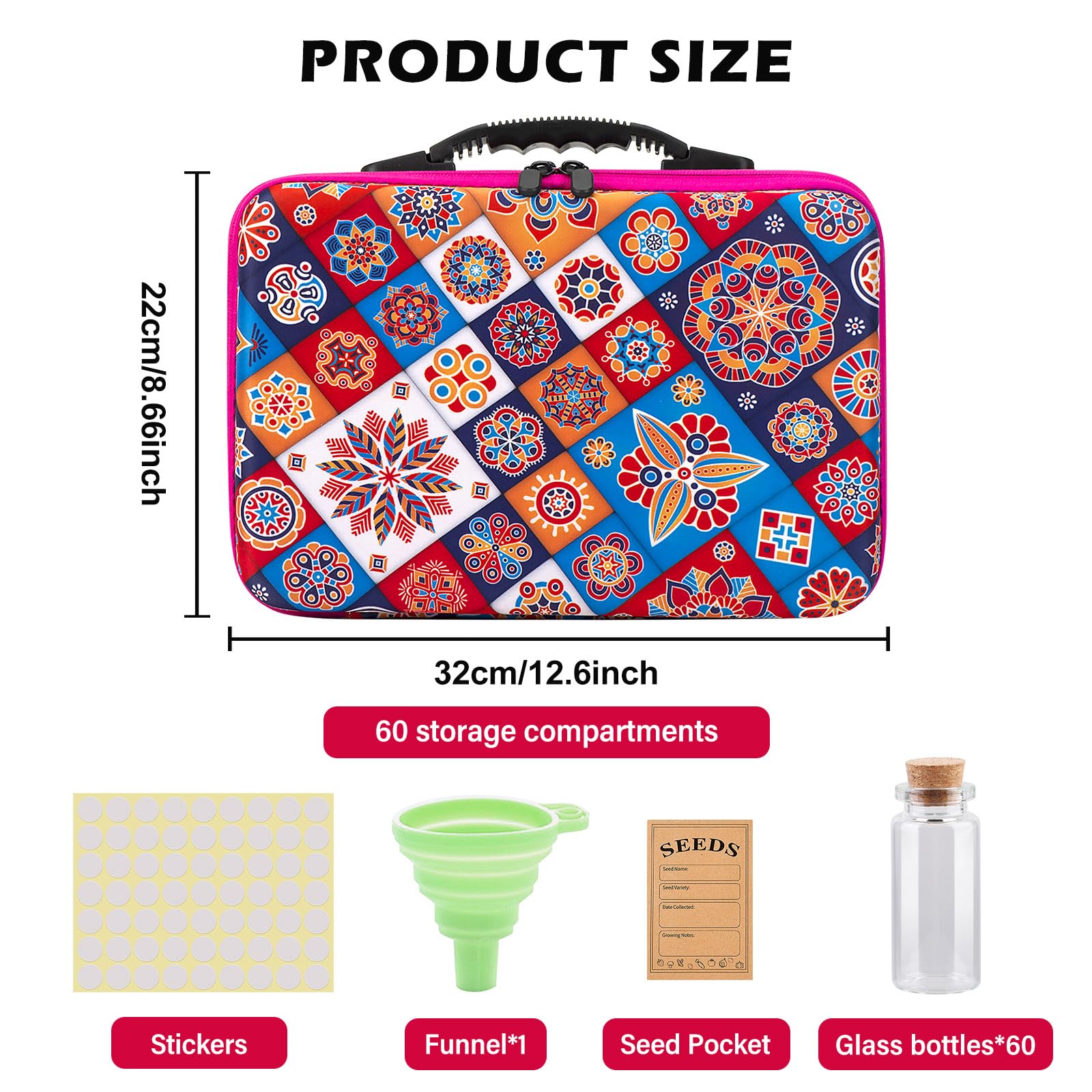 Boîte De Rangement Pour Semences à 60 Emplacements: Robuste Coque EVA, Protection Contre L'humidité Et Les Chocs, Idéale Pour Les Semences Et Petits Objets (32 x 22 x 6,5 cm)