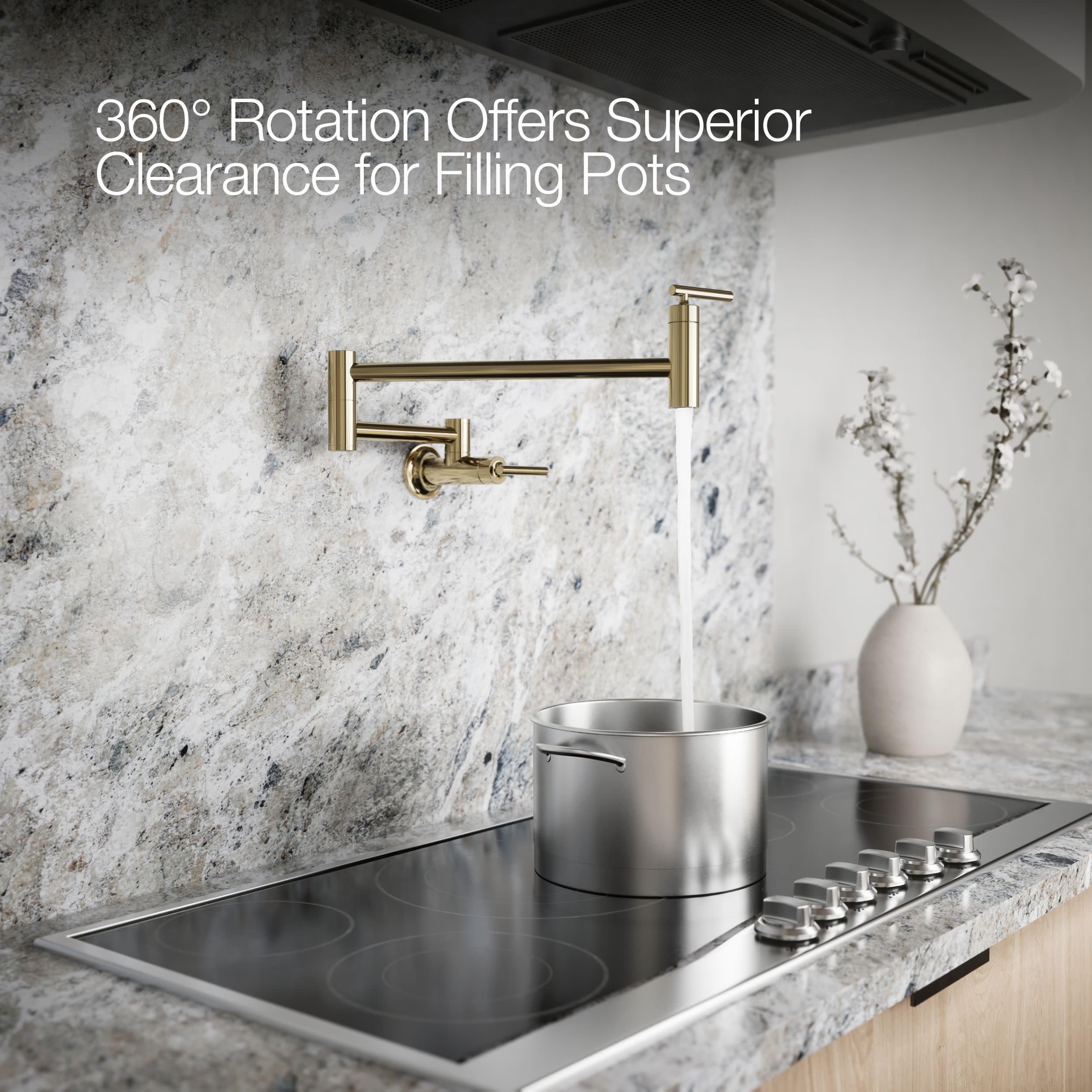 KOHLER 35745-AF Contemporary Style Wall-Mount Pot Filler Kitchen