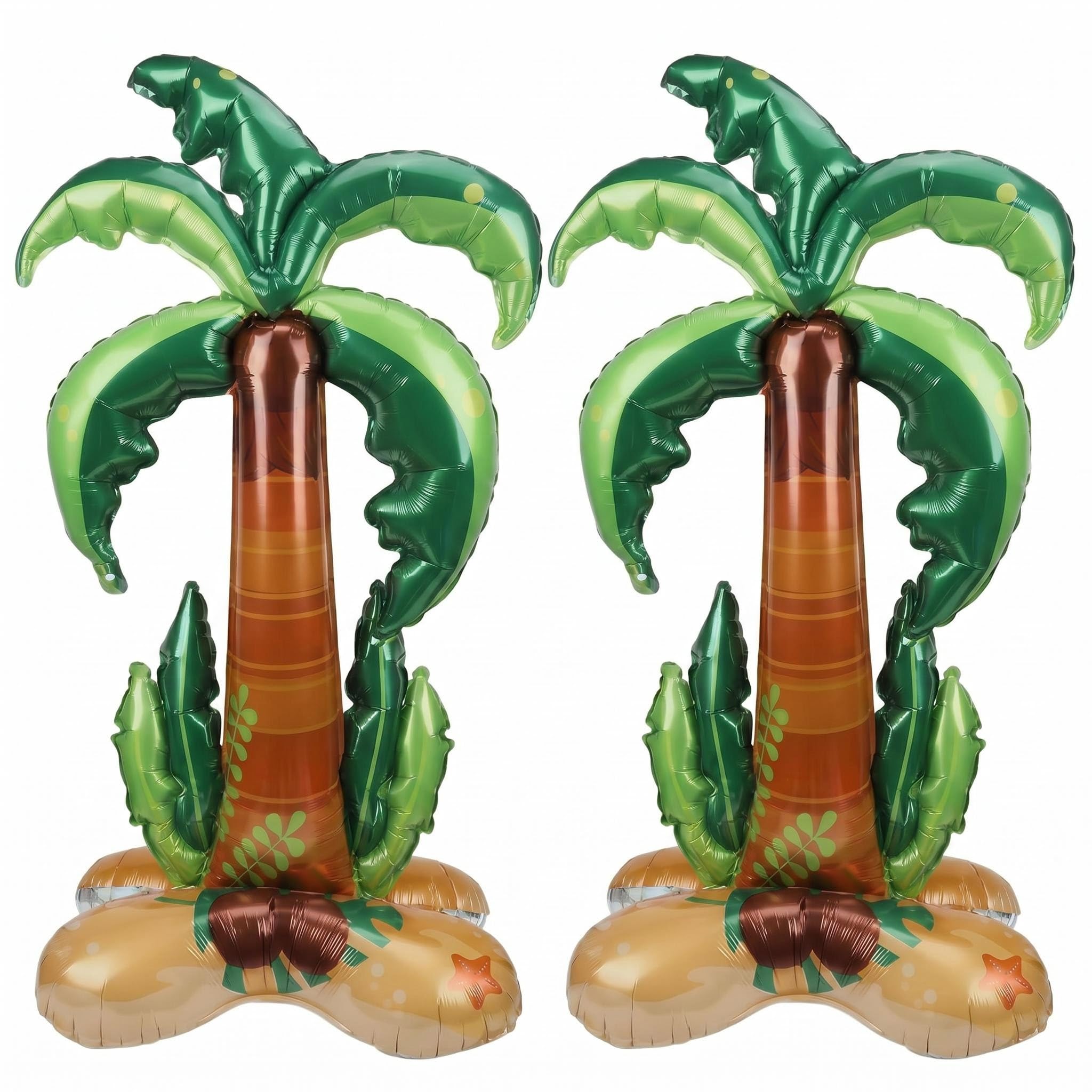 Larfraecy 2 Pcs Inflatable Palm Tree Large Palm Tree Balloons for Hawaiian Party Decorations Beach Pool Tropical Jungle Summer Party Supplies 80x150cm