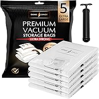 Vista 16 de GENIE SPACE Bolsas de almacenamiento al vacío XXL para ropa, ropa de cama y armarios, 43 x 35 pulgadas, herméticas, reutilizables y a prueba