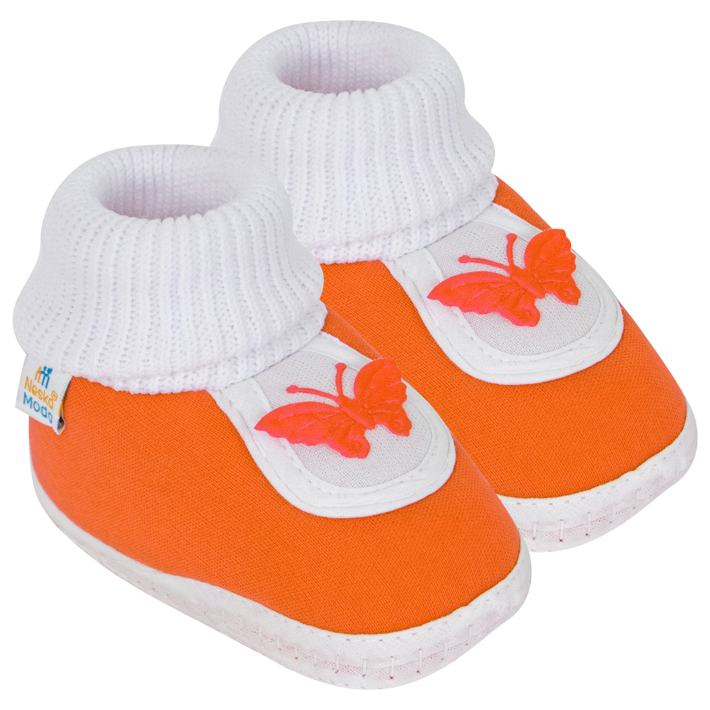 Baby Boys & Girls Butterfly Orange Booties for 0 to 12 Months Infants-image-17