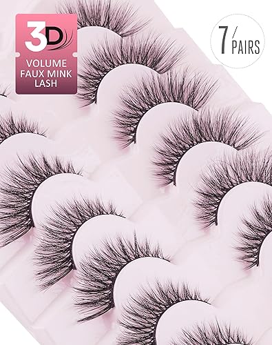 Miniatura 10 de Onlyall Pestañas naturales de visón, pestañas postizas naturales, pestañas suaves y transparentes, pestañas postizas esponjosas de 0.551in, A11.