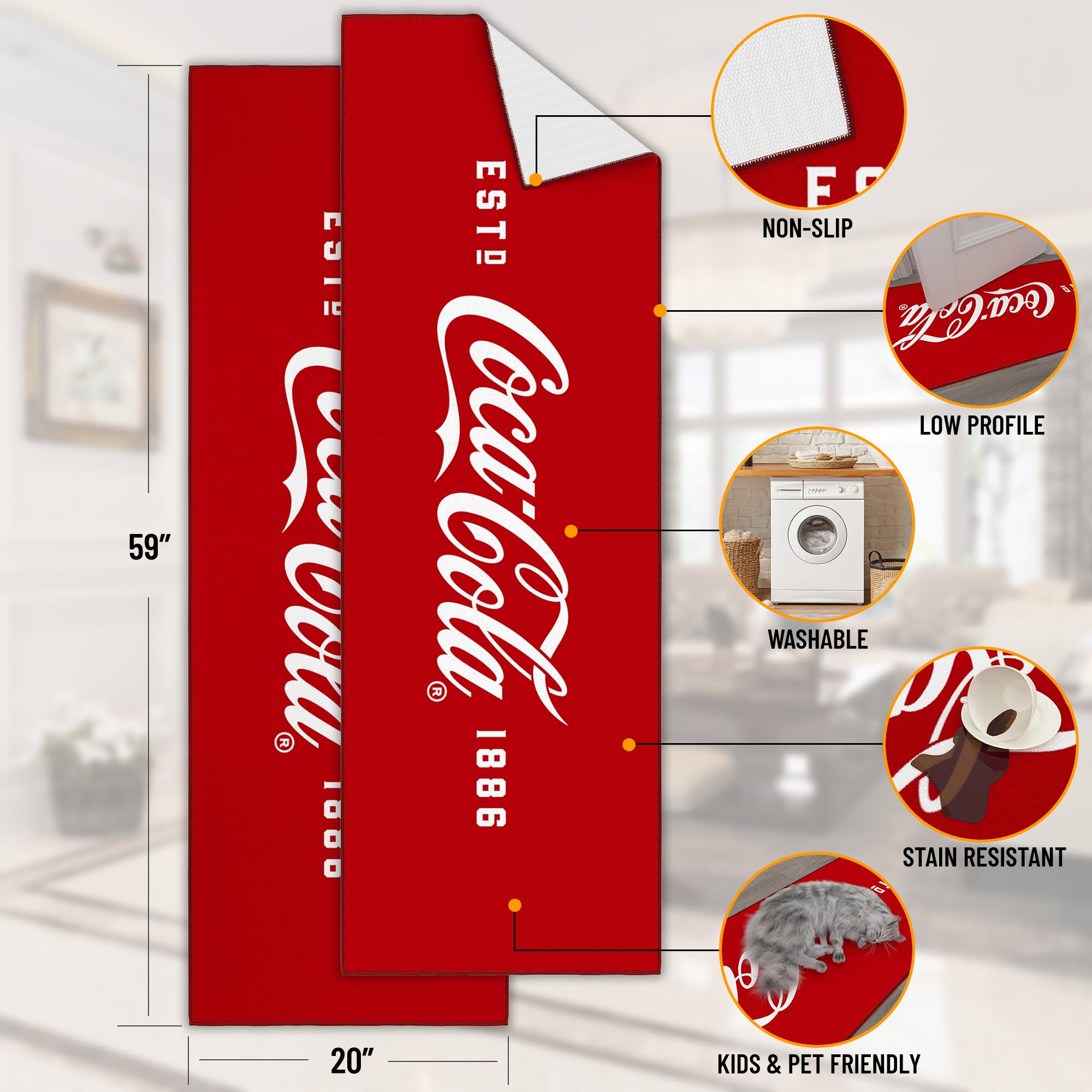 Coca-Cola レトロラグ 1886-2000 Coca-Cola レトロラグ 1886-2000 4-Pack Bottle Coca-Cola 8.5