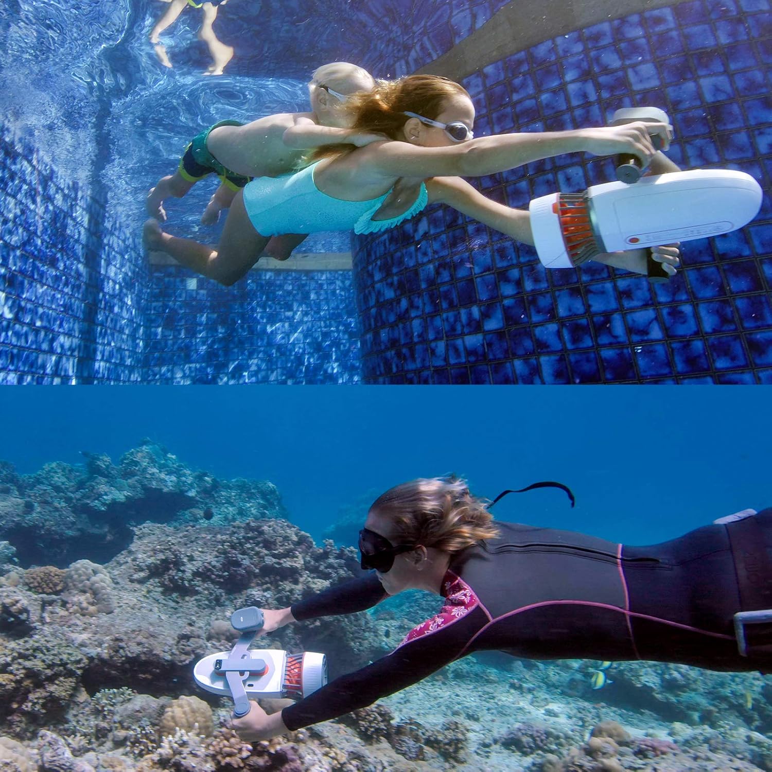 WhiteShark Tini Sottomarino scooter with assembly for assembly/camera for smartphones, super compact water scooter for diving and snorkeling and adventures at sea 6 81HfNmowfZL. AC SL1500