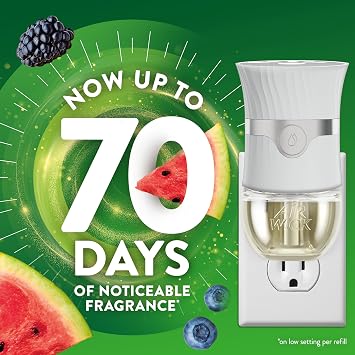 Air Wick Plug-In Scented Oil Refills, 4 Count, Fresh Watermelon & Berries, Air Freshener, Essential Oils