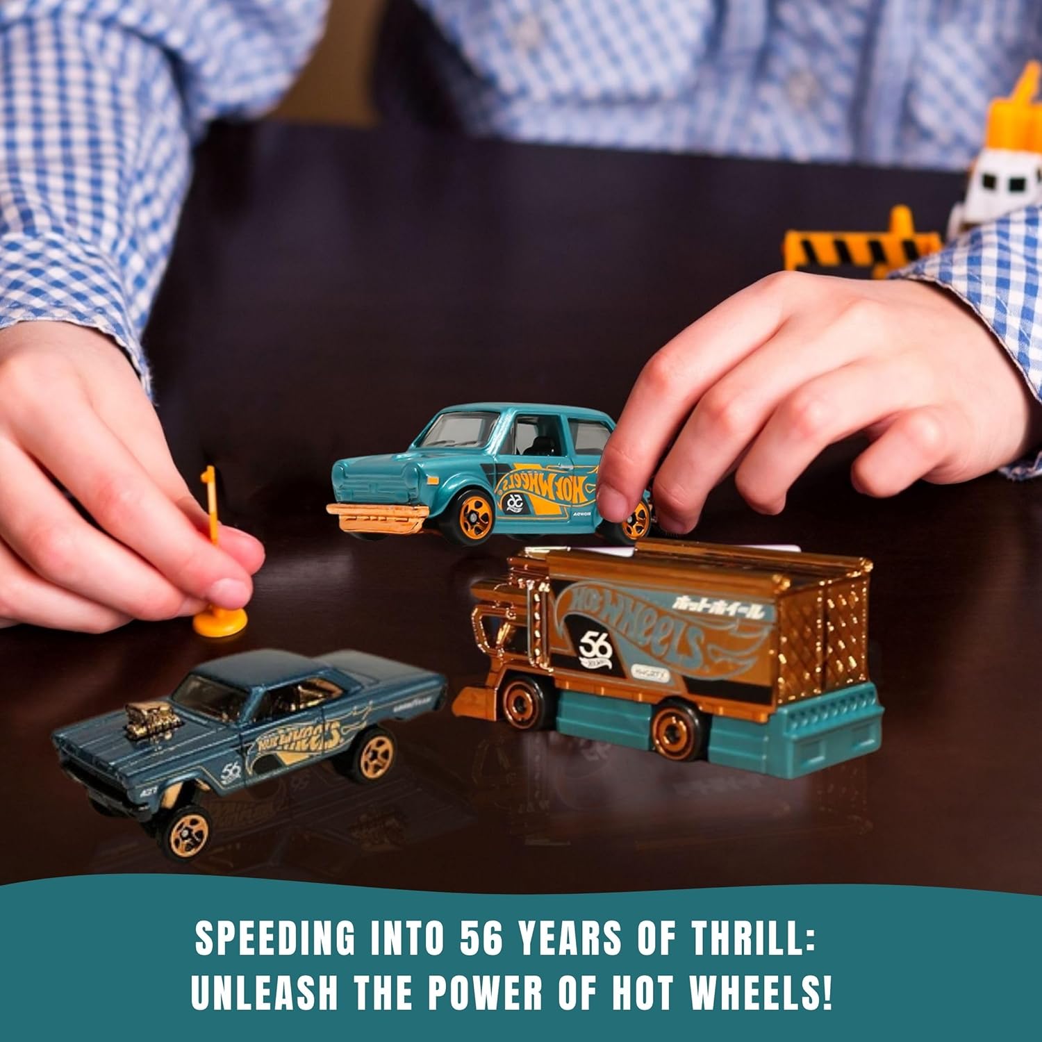 Worldwide Nutrition Bundle Compatible with Hotwheels 56th Pearl and Chrome 2024 Die-Cast - Custom '70 Honda N600 - Exclusive Anniversary Edition with Turquoise and Copper-Color Theme