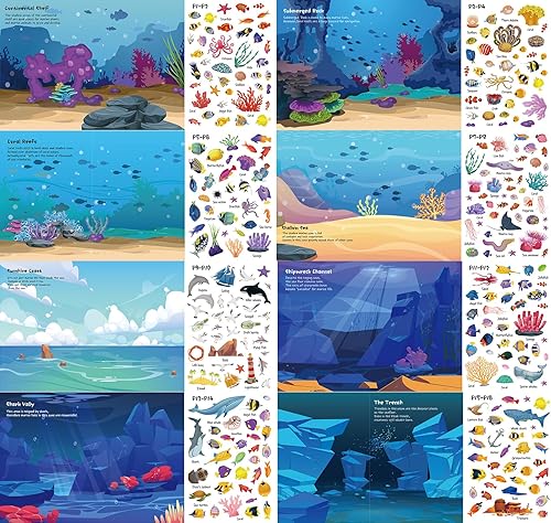 Miniatura 10 de Libro de calcomanías para niños, más de 230 calcomanías de dinosaurios y 8 escenas de parque de dinosaurios, libro de actividades de calcomanías de