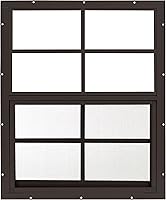Vista 15 de Ventanas de cobertizo de 18 x 23 pulgadas (paquete de 1) Ventanas corredizas con vidrio templado y mallas Montaje al ras, marcos de aluminio