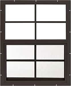 White Octagon Shed Window - 18 Inch Flush Mount Gable Window For Sheds, Playhouses, Chicken Coops (Fixed Glass)