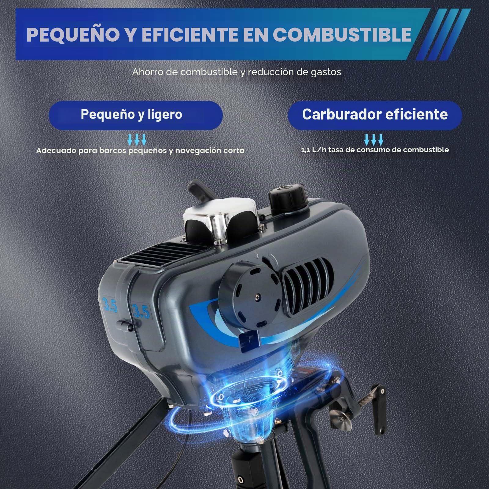 Motor fueraborda de 2 tiempos 3,5 CV refrigerado por agua con sistema CDI,motor fueraborda,motor fueraborda electrico