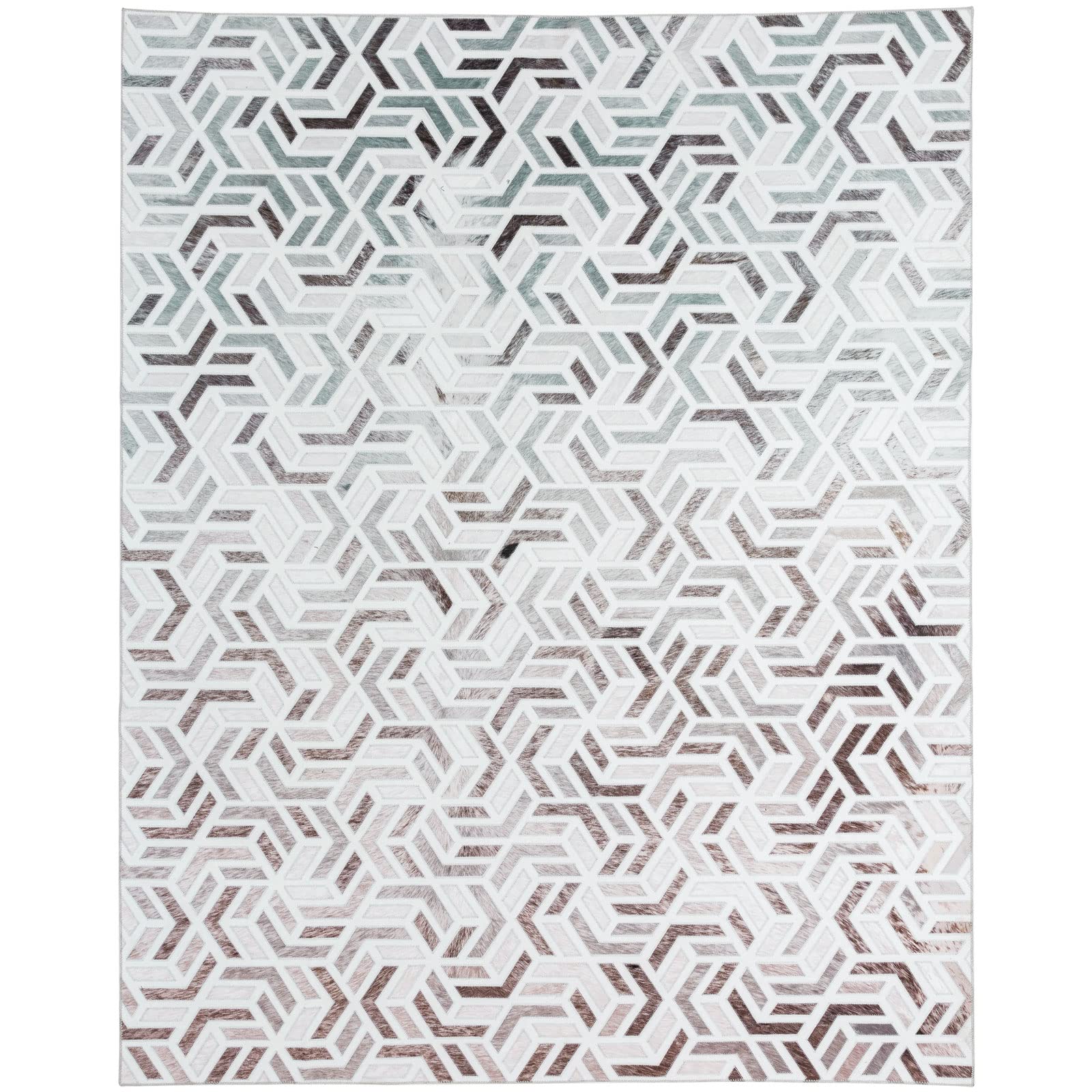 Coronado 9x12 Area Rugs, Modern Geometric Faux Cowhide