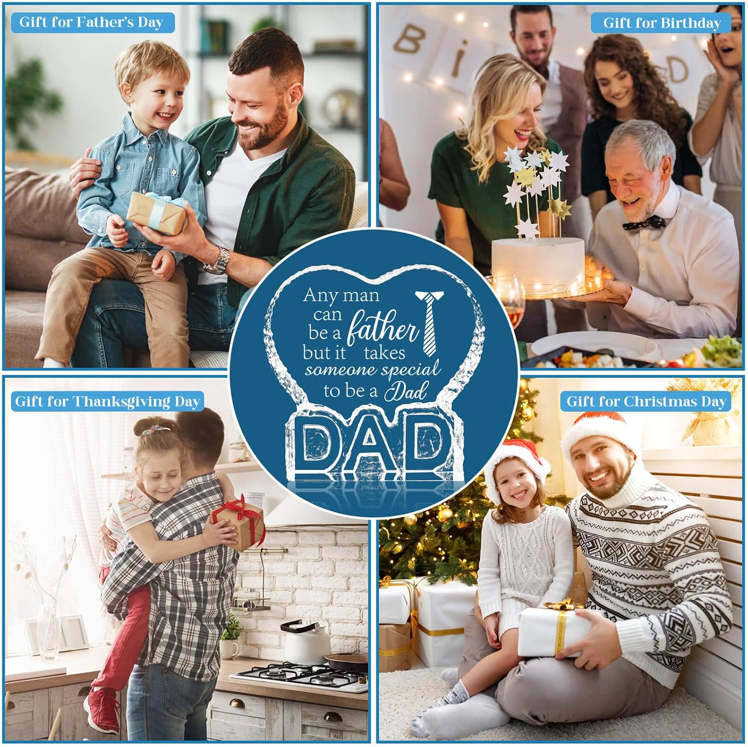 Fathers Day Birthday Gifts for Daddy Dad, Fathers Day Crystal Gifts from Daughter Son Kids, Gift for Dads Who Wants Nothing, Last Minute Gift for Daddy Papa, Dad Personalized Crystal Decor Presents