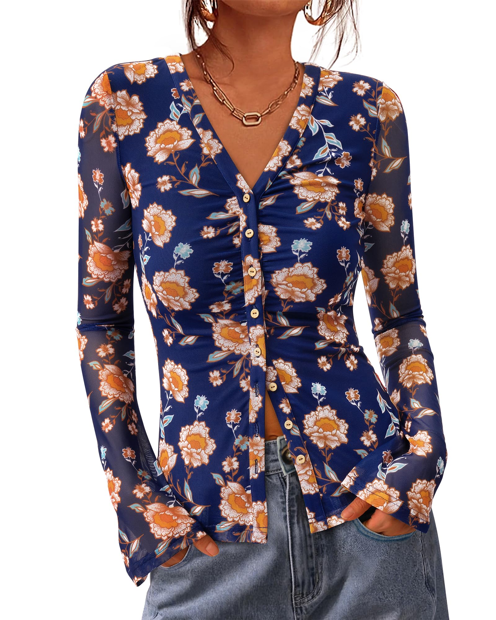 BTFBM Button Down Shirt for Women