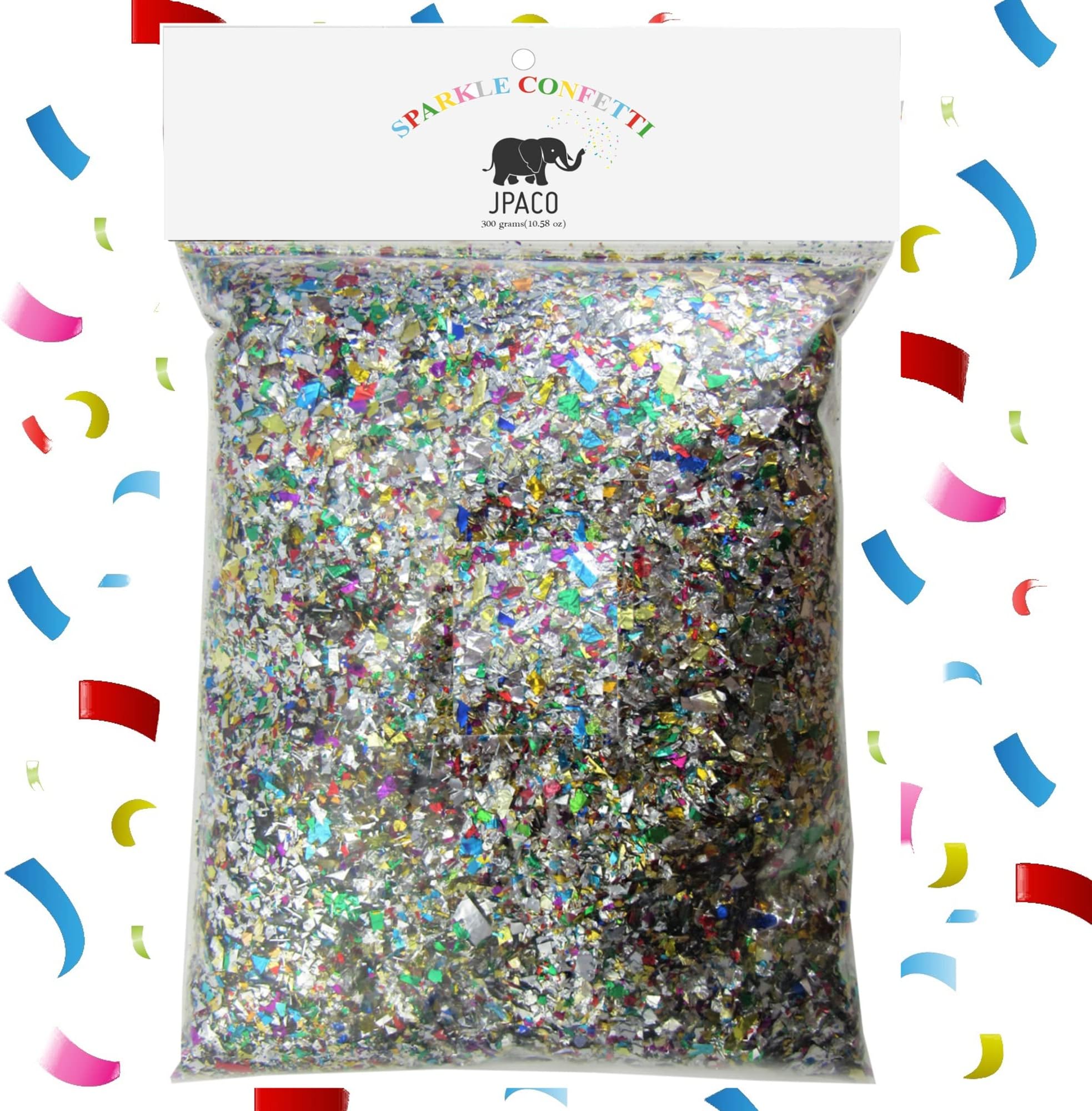 Jumbo Mylar Rainbow Foil Confetti - Glittering Metallic Confetti for New Year's, Surprises, Birthdays, Photoshoots, Engagements, and Weddings (300 Grams) by JPACO