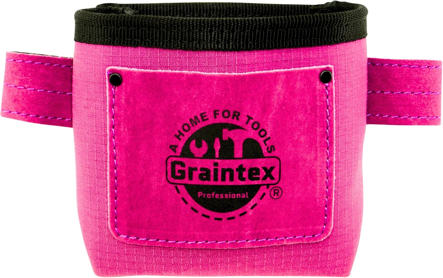 Graintex Nail/Screw Pouch with Clip Ripstop Canvas Double Layered with Suede Leather Trim, Universal Steel Clip for Belt, Riveted for Durability, for Constructors, Electricians, Plumbers, Handyman