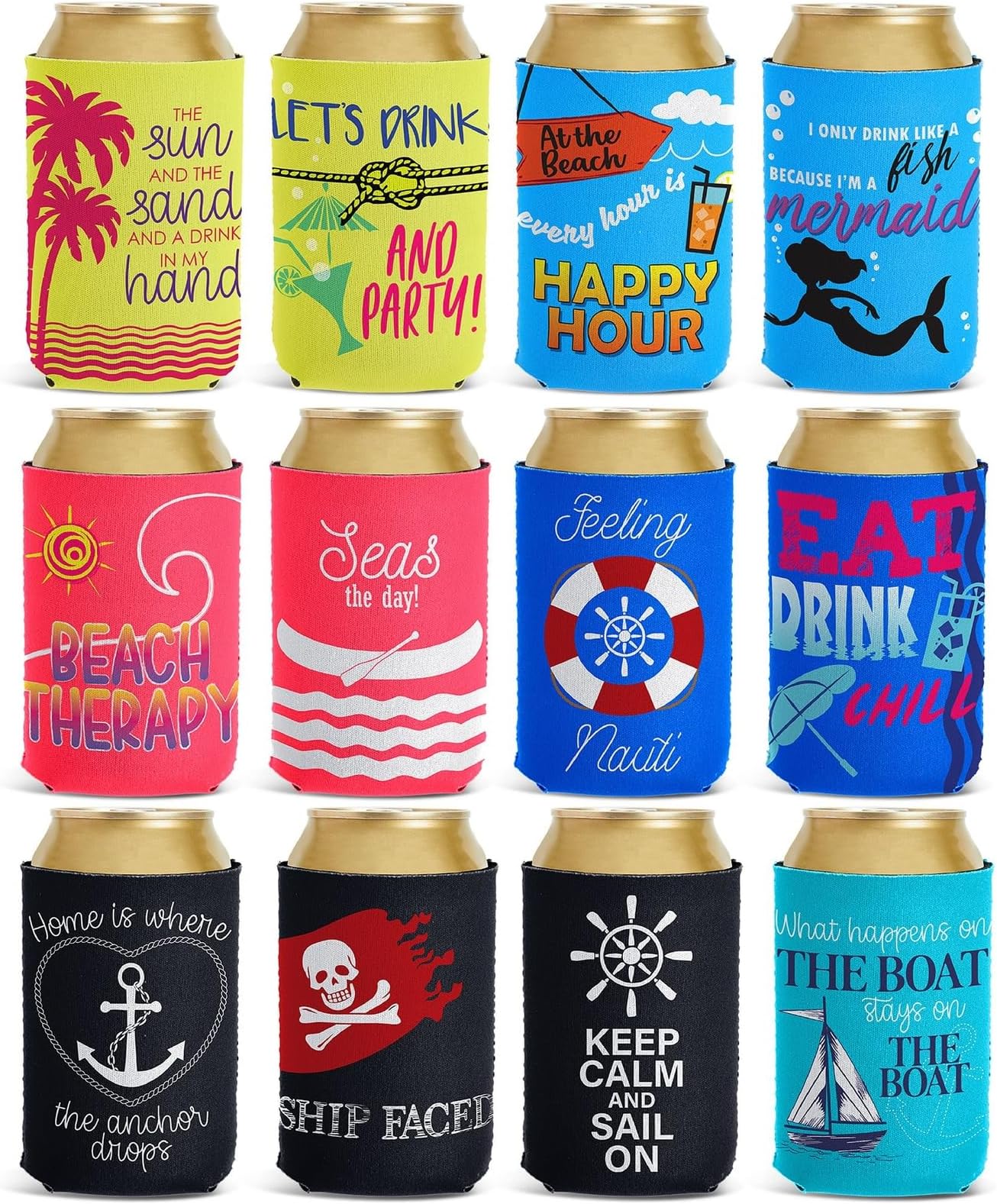 Shanker Golf Beer Can Cooler Set Funny Can Coolers for Golf Pack of