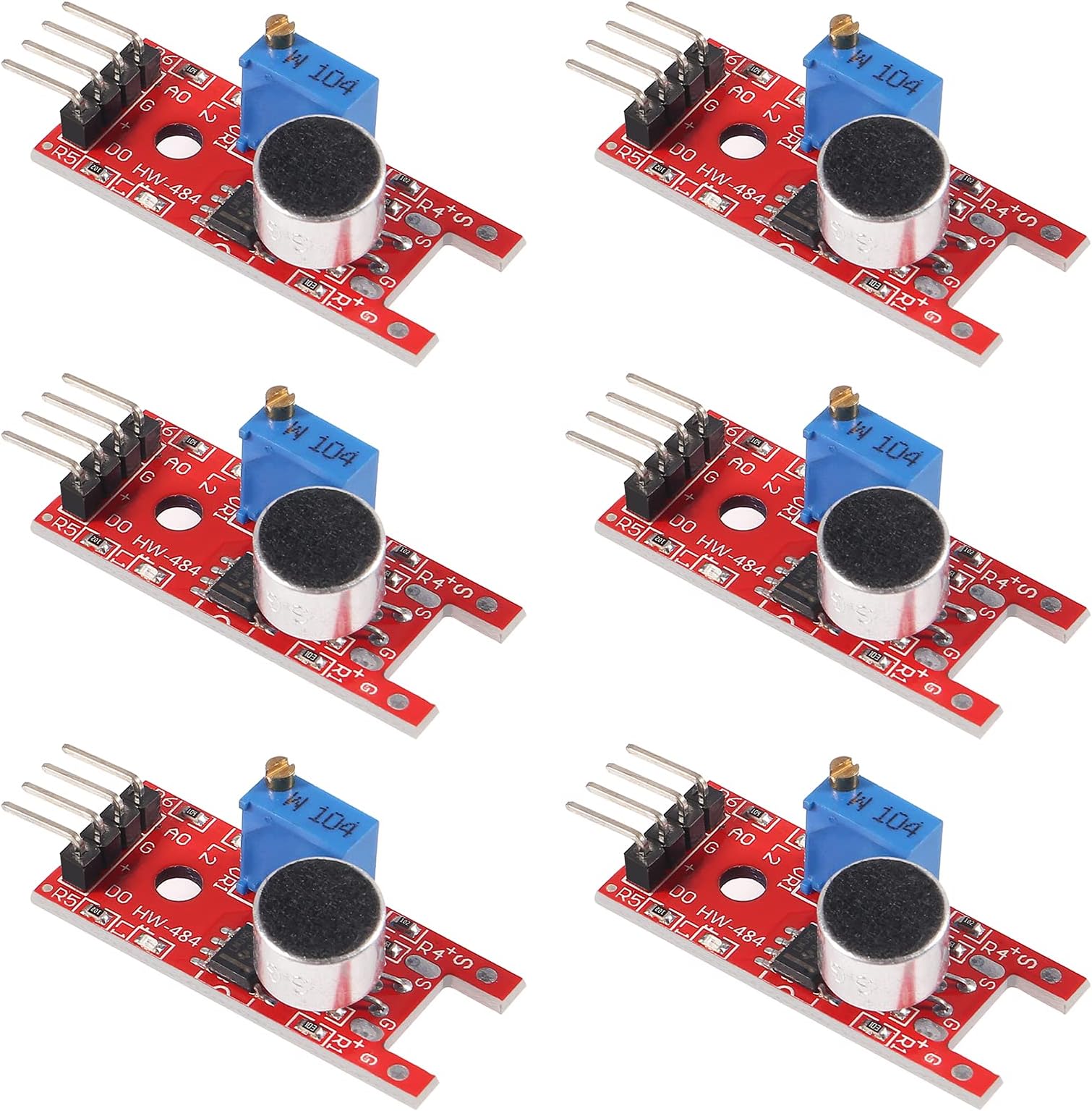 ACEIRMC 6pcs KY-037 4pin Voice Sound Detection Sensor Module Microphone Transmitter Smart Robot Car for arduino DIY Kit