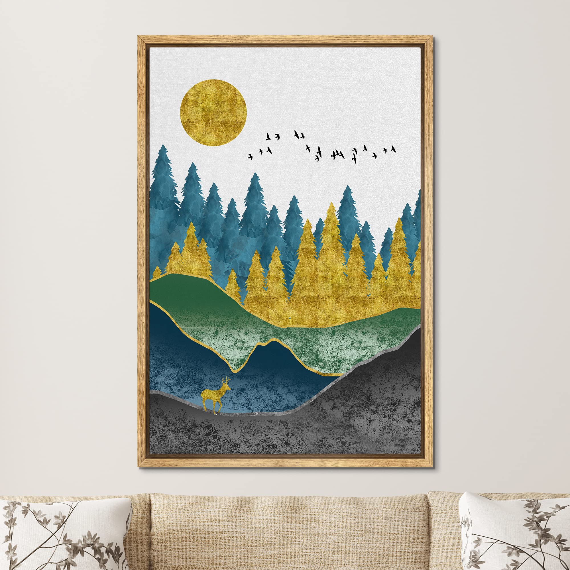 Amazon.com: SIGNFORD Canvas Print Wall Art Granite Marble Teal