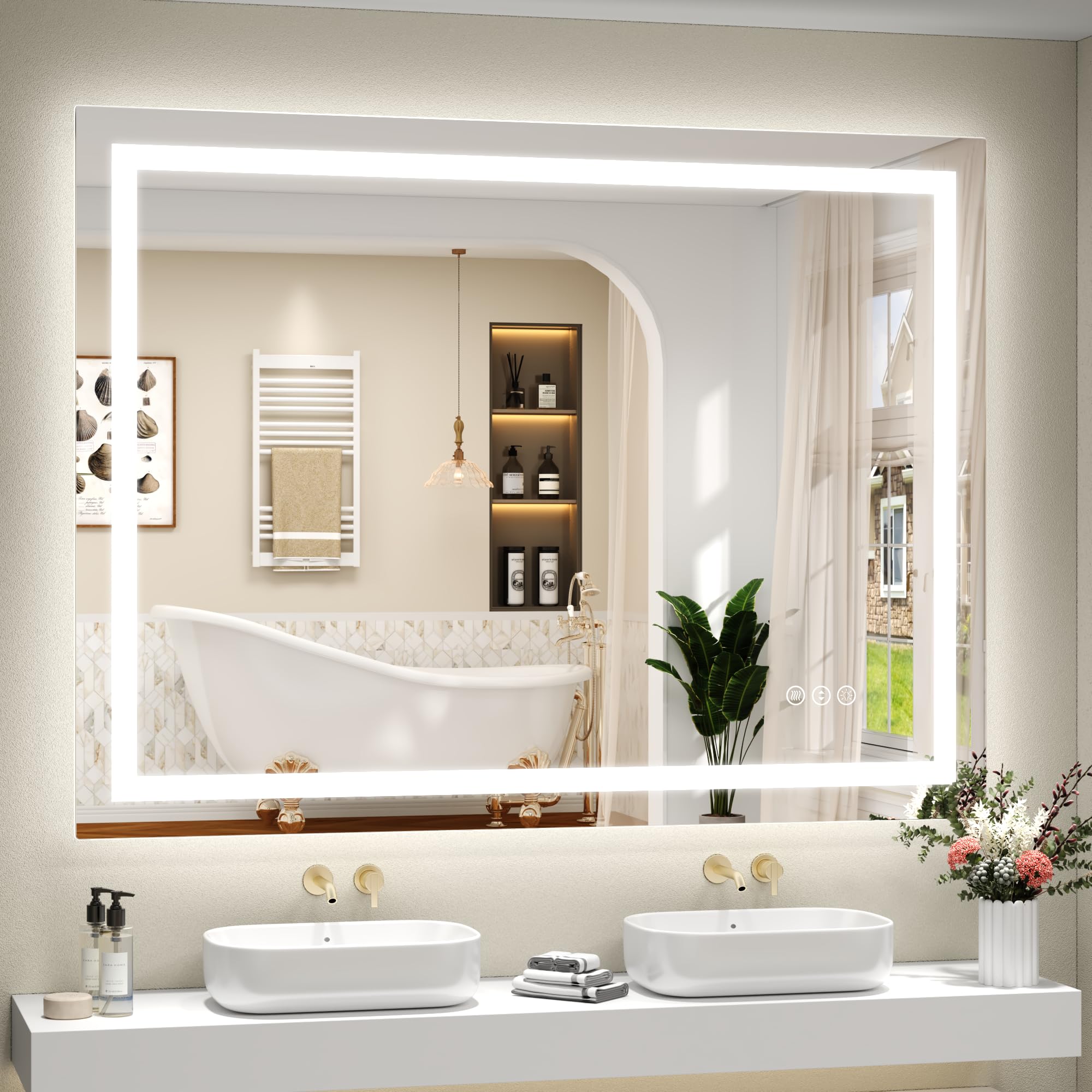 ODDSAN 48x36 LED Bathroom Mirror