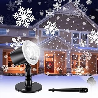 Koicaxy Christmas Snowflake Projector Light, Led Snowfall Show Outdoor Weatherproof Landscape Decorative Lighting for Xmas...