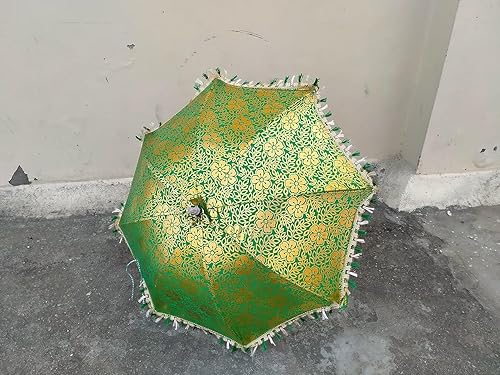 Miniatura 7 de ARISE EXPORT, 5 Uds. Lote (Paraguas de seda) Paraguas de boda indio hecho a mano, sombrillas vintage, paraguas de algodón, hecho a mano, indio, de