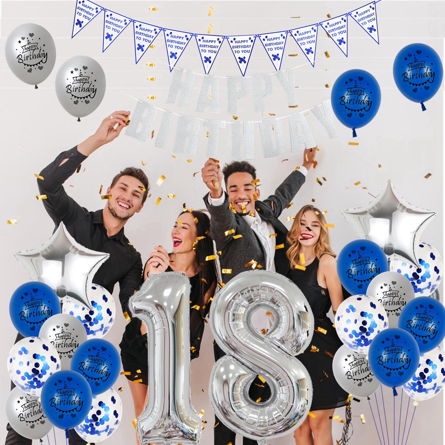 Palloncini 90 anni compleanno Uomo blu marino, Decorazioni Compleanno 90 anni blu, 90 Anni Compleanno Feste Decorazioni Uomo, palloncini blu marino 90 anni decorazione festa Uomo