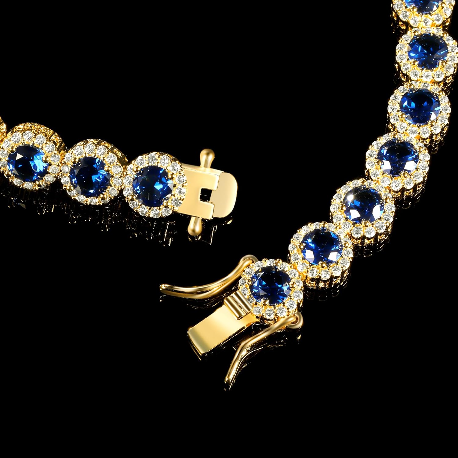 Gemsme 5mm Cubic Zirconia Tennis Bracelets for Women, 18K White Gold/Yellow Gold Plated Round 5mm CZ Tennis Bracelet for Women Men, Size 6.5-8.5 inch