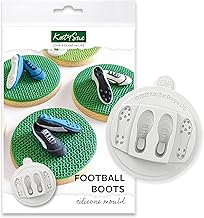 Katy Sue Football Boots Silicone Mould for Cake Decorating & Crafts - Makes a Pair of 3D Studded Football Boots Sized 40mm x 14mm