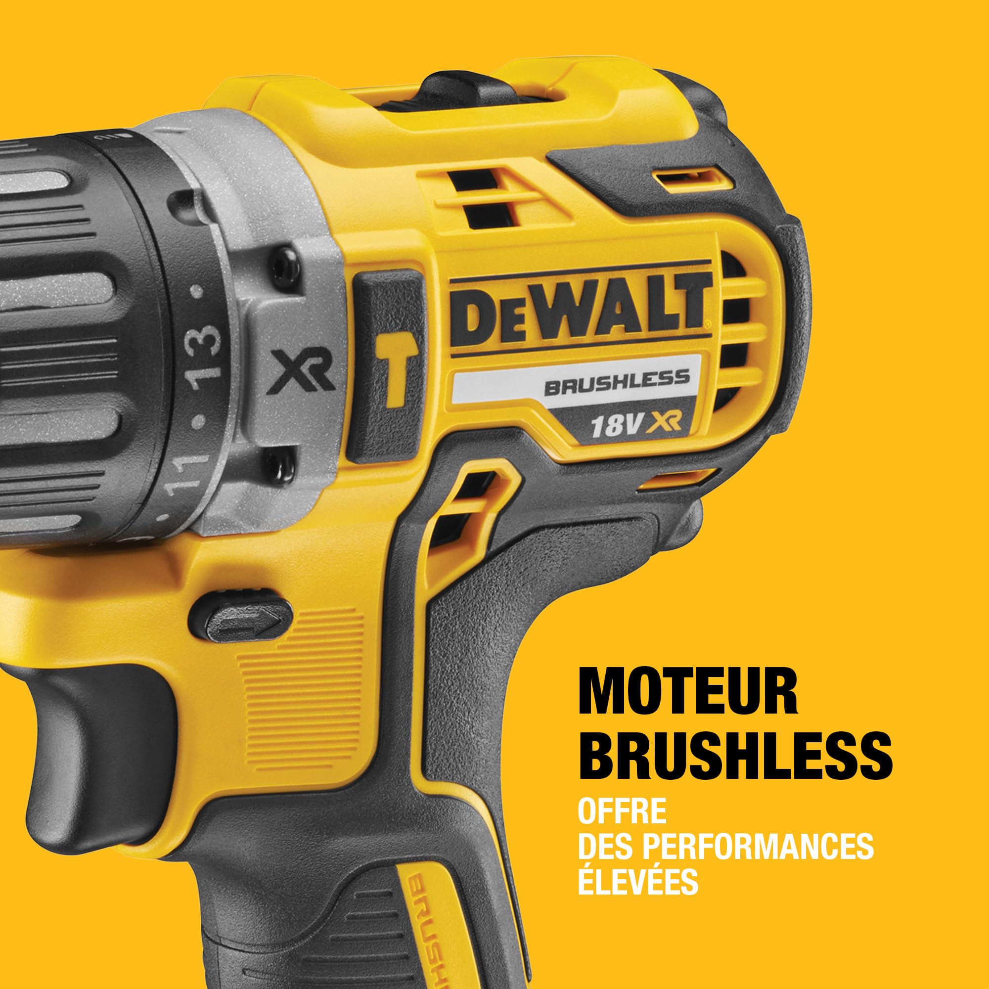 DEWALT Perceuse Visseuse à Percussion Brushless XR 18V DCD796P2-QW avec Coffret TSTAK, Chargeur et 2 Batteries 5Ah