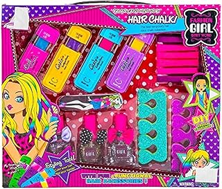 مجموعة وشم مؤقت وطباشير الشعر للبنات - J-506