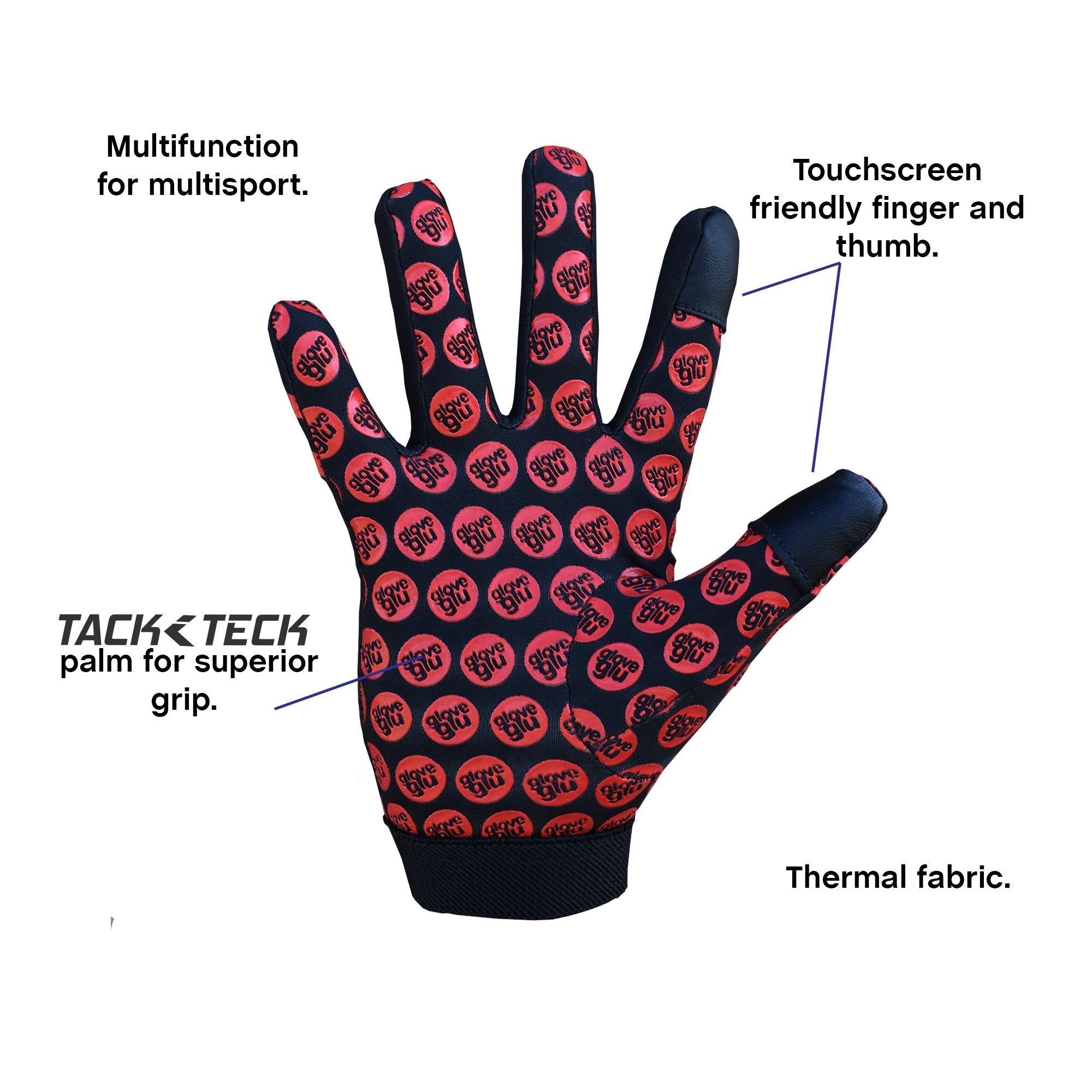 Multisport Gloves (Black/Red, Small)
