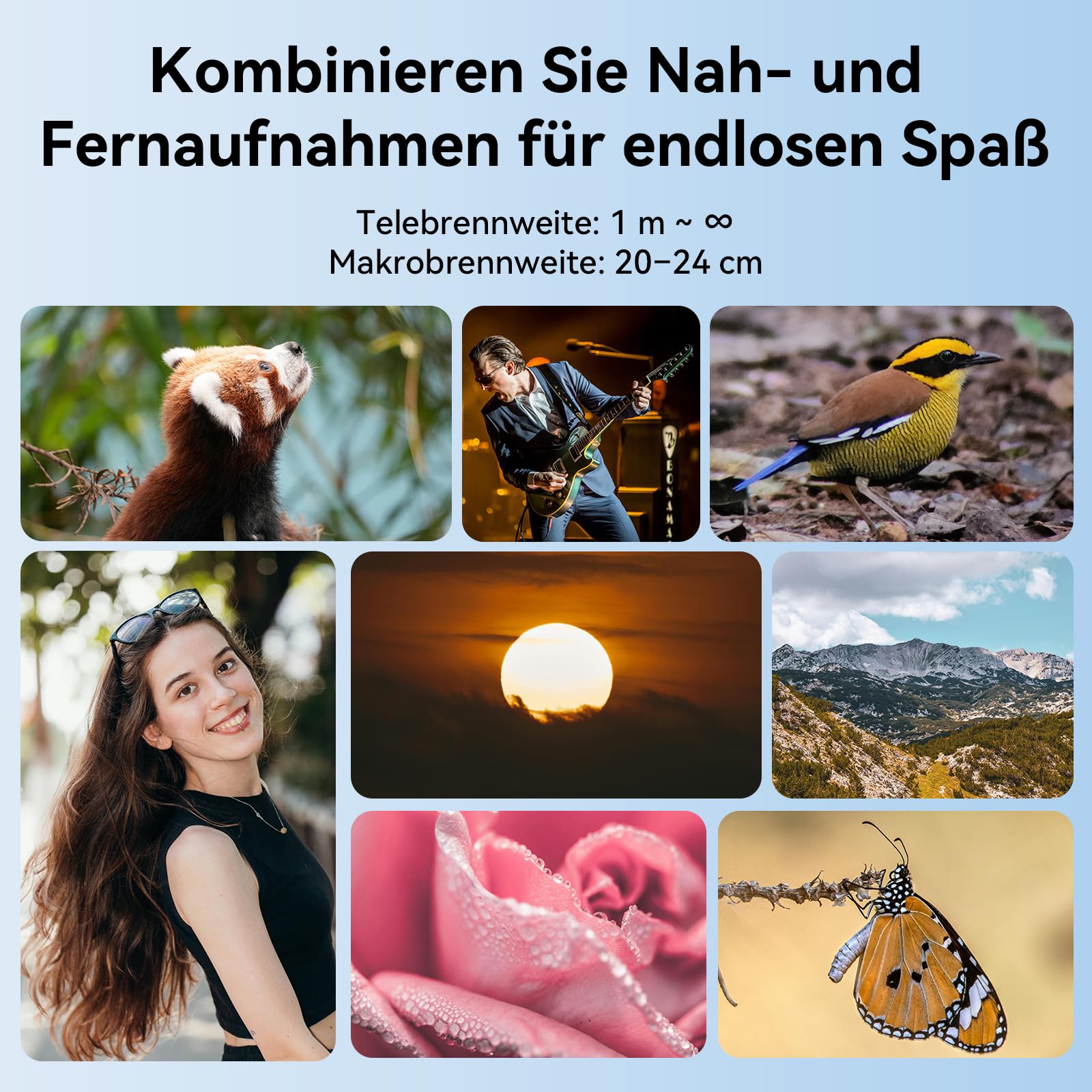 APEXEL Kompaktes 10x-Teleobjektiv für Smartphone & 200-mm-Makroobjektiv mit Universalclip, Professionelles FMC ED-Handy Objektiv, Geeignet für iPhone 17/16/15..., Samsung,Pixel und andere Smartphones