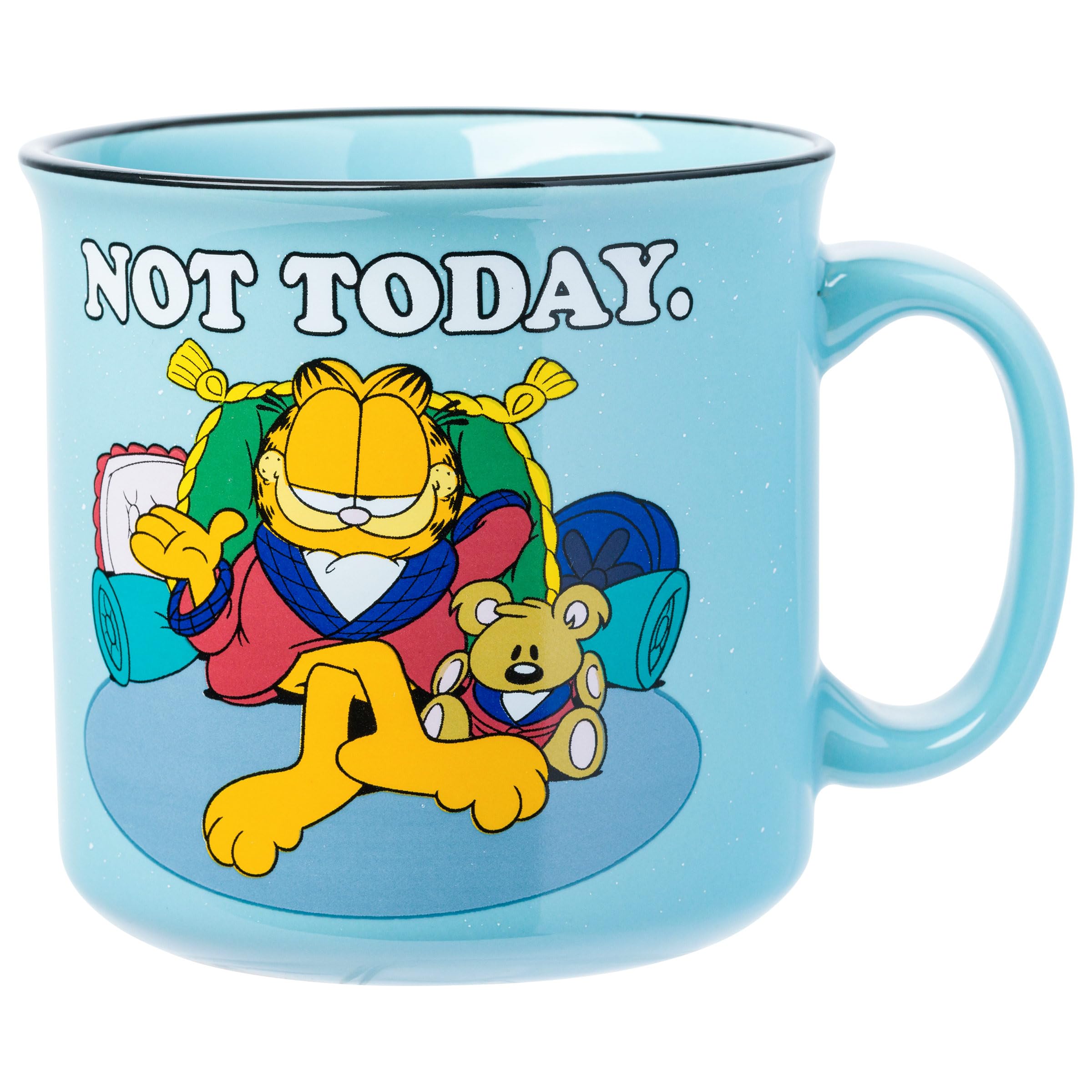 Silver Buffalo Garfield “Not Today” Ceramic Camper Mug, 20 Ounces