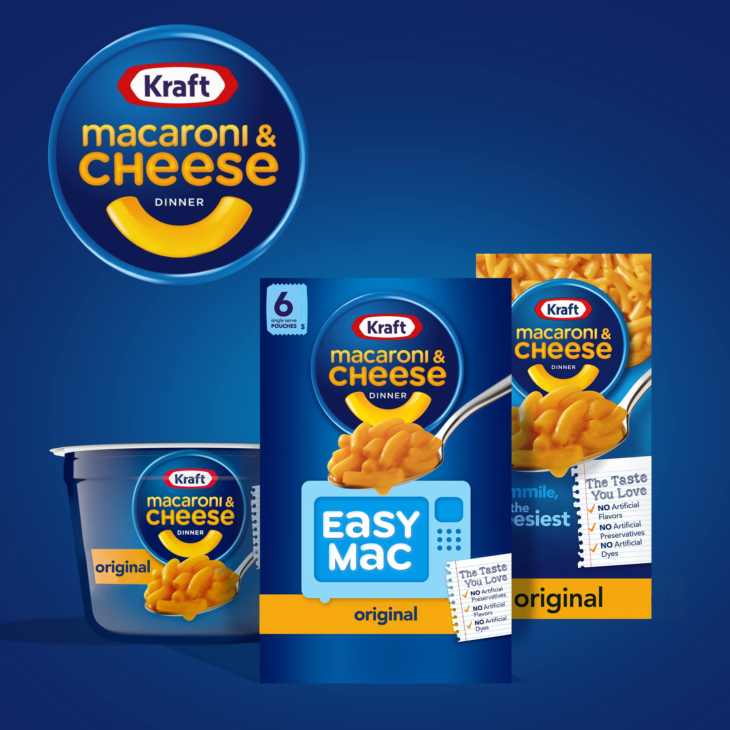 Kraft Easy Mac Original Macaroni & Cheese Microwavable Dinner (6 ct