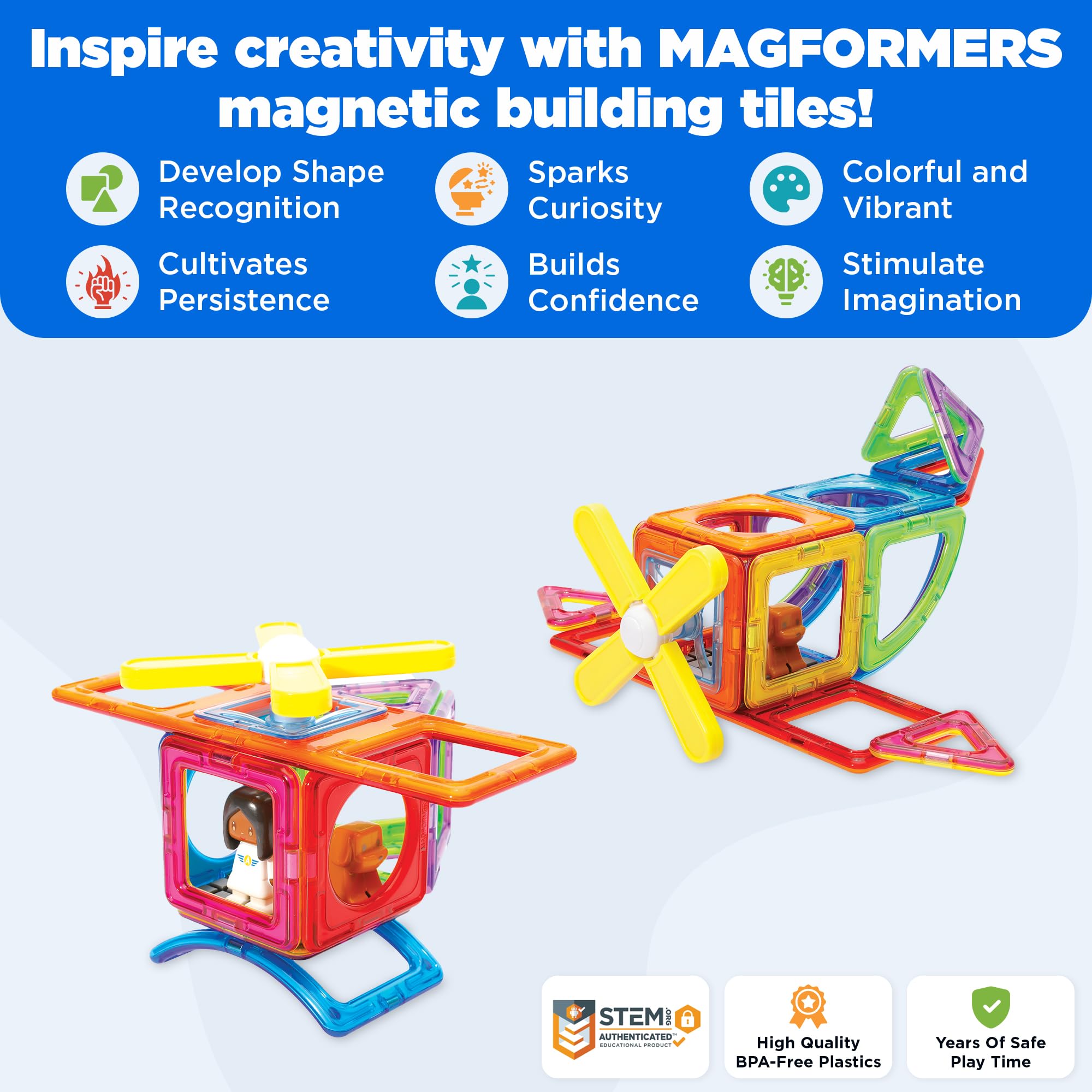 Magformers Aviation Adventure Magnetic Construction Set. 28 Pieces. STEM toy. Educational toy.